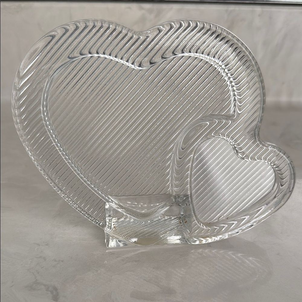 Mikasa- Vintage Heart-Shaped Crystal Picture Frame